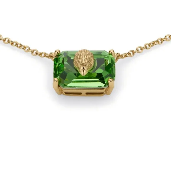 Kurt Geiger Emerald Cut Green Crystal Pendant Necklace - Picture 11 of 11